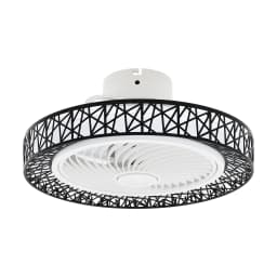 18.5 Inch Contemporary Ceiling Air Circulator with Integrated Illumination, Minimalist Dual-Use Lighted Fan Fixture, Wireless Remote Operated Ceiling Ventilation Lamp