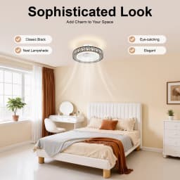 18.5 Inch Contemporary Ceiling Air Circulator with Integrated Illumination, Minimalist Dual-Use Lighted Fan Fixture, Wireless Remote Operated Ceiling Ventilation Lamp