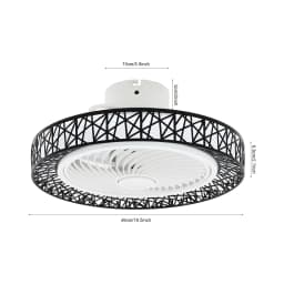 18.5 Inch Contemporary Ceiling Air Circulator with Integrated Illumination, Minimalist Dual-Use Lighted Fan Fixture, Wireless Remote Operated Ceiling Ventilation Lamp