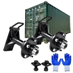 2 Pack Shipping Container Wheels Kit 5 X 5.5 Lug 8800LB Bolt On Wheels Fit for Shipping Container Hub and Spindle Kit