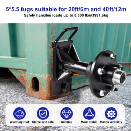 2 Pack Shipping Container Wheels Kit 5 X 5.5 Lug 8800LB Bolt On Wheels Fit for Shipping Container Hub and Spindle Kit