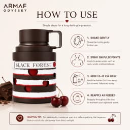 ARMAF Odyssey Black Forest Perfume 100ml 3.4Oz Eau De Parfum Unisex Long Lasting Sweet Gourmand Cherry Caramel Vanilla Chocolate Amber Woody Musk Arabian Fragrance Spray Daily Wear Travel Gift
