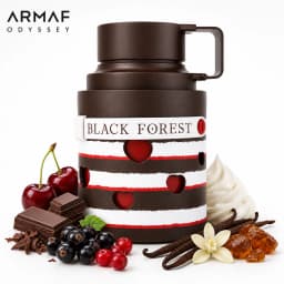 ARMAF Odyssey Black Forest Perfume 100ml 3.4Oz Eau De Parfum Unisex Long Lasting Sweet Gourmand Cherry Caramel Vanilla Chocolate Amber Woody Musk Arabian Fragrance Spray Daily Wear Travel Gift