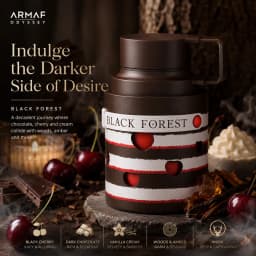 ARMAF Odyssey Black Forest Perfume 100ml 3.4Oz Eau De Parfum Unisex Long Lasting Sweet Gourmand Cherry Caramel Vanilla Chocolate Amber Woody Musk Arabian Fragrance Spray Daily Wear Travel Gift