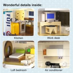 Steamed Bun Shop with LED House Modular Building Blocks Japanese City Street View Apartment Store Architecture Brick Model Kit Boys Toy Adults Kid DIY Gift 1108PCS