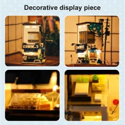 Steamed Bun Shop with LED House Modular Building Blocks Japanese City Street View Apartment Store Architecture Brick Model Kit Boys Toy Adults Kid DIY Gift 1108PCS