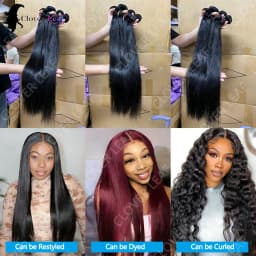 26 inch 12A Straight Human Hair Bundles 1/3/4 Pcs Virgin Hair Brazilian Raw Hair Bundles 100% Human Hair Extensions Raw Hair Bundles Natural Black Color 12-40 Inches Straight Human Hair Bundles Smooth Tender Ideal Tangle Free No Shedding For Daily Wear