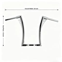 Motorcycle Handlebars 1 1/4" Ape Hangers 12" Rise Batwing Handle Bar For Harley Davidson Softail FLST FXST Sportster XL Dyna Road King Chrome