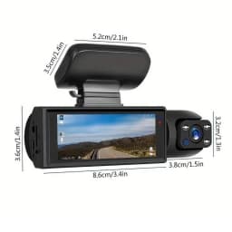 Dual Dash Cam Car Camera Front And Inside 1080P IR Night Vision Dual Lens Vehicle Recorder With G-Sensor Auto Lock 24/7 Parking Monitor Seamless Loop Recording For Rideshare Drivers Security Surveillance System Auto Accessories Dash Camera Black