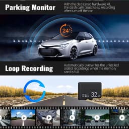Dual Dash Cam Car Camera Front And Inside 1080P IR Night Vision Dual Lens Vehicle Recorder With G-Sensor Auto Lock 24/7 Parking Monitor Seamless Loop Recording For Rideshare Drivers Security Surveillance System Auto Accessories Dash Camera Black