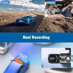 Dual Dash Cam Car Camera Front And Inside 1080P IR Night Vision Dual Lens Vehicle Recorder With G-Sensor Auto Lock 24/7 Parking Monitor Seamless Loop Recording For Rideshare Drivers Security Surveillance System Auto Accessories Dash Camera Black