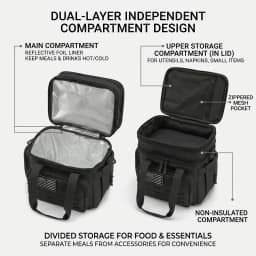 18L Insulated Picnic Cooler Bag Tactical Expandable Leakproof Thermal Bag for Men Women Family Outdoor Camping Beach Park BBQ Travel Large Capacity Heavy Duty Food Drink Cooler Tote Day Trip Tailgate Adults Reusable Shoulder Lunch Cooler Bag Keep Cold
