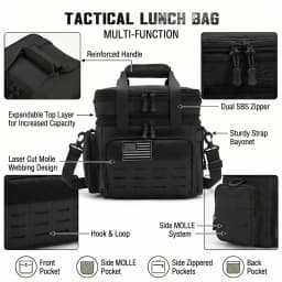 18L Insulated Picnic Cooler Bag Tactical Expandable Leakproof Thermal Bag for Men Women Family Outdoor Camping Beach Park BBQ Travel Large Capacity Heavy Duty Food Drink Cooler Tote Day Trip Tailgate Adults Reusable Shoulder Lunch Cooler Bag Keep Cold