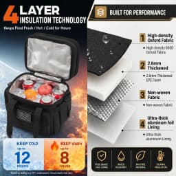 18L Insulated Picnic Cooler Bag Tactical Expandable Leakproof Thermal Bag for Men Women Family Outdoor Camping Beach Park BBQ Travel Large Capacity Heavy Duty Food Drink Cooler Tote Day Trip Tailgate Adults Reusable Shoulder Lunch Cooler Bag Keep Cold