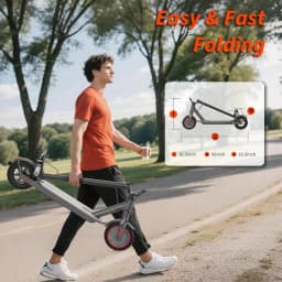 Electric Scooter-8.5'' Honeycomb Tire,19mph-Max Speed,21 Miles-Max Range,Dual Braking System,Foldable Design,APP Control