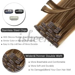 12“-24" Clip Hair Extension Human Hairpiece Nature Straight Machine Remy Hair Full Head 7pcs/set 100g-120g Hair Easy To Wear