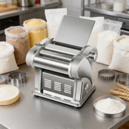 110V Stainless Steel Electric Noodle Maker Machine, 135W Dual Blades 6 Thickness Settings Automatic Pasta Dough Roller Machine