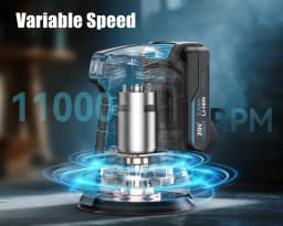 20V Cordless Orbital Sander 5'' Electric Palm Sander With Variable Speed 7000-11000 OPM Random Orbit Sander With Vacuum Dust Collector 2000mAh Battery & Fast Charger 12Pcs Sanding Discs For Woodworking Furniture (Blue)
