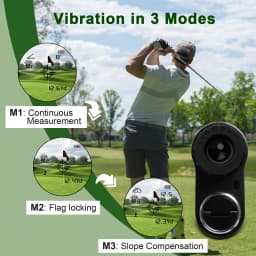 IMeter 656Y Golf Laser Range Finder with Slope Adjustment Flag Lock Vibration Angle Meter for Hunting White