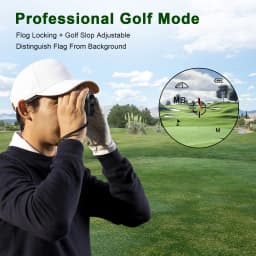 IMeter 656Y Golf Laser Range Finder with Slope Adjustment Flag Lock Vibration Angle Meter for Hunting White
