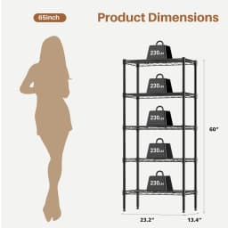 MCQ 3-5 Tier Metal Storage Shelves Adjustable Standing Storage Rack Shelf Heavy Duty Steel Shelving Unit Organizers for Home
