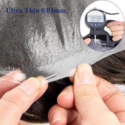 Toupee for Men with 100% European human hair 8x10 inch Hairpiece for Men 0.03mm Ultra Thin Skin Hairsystem All V-looped Mens Toupee ( #4))