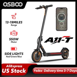 Electric Scooters for Adults, Max 19 Miles and 19 MPH 350W Foldable E Scooter with Side Light & APP