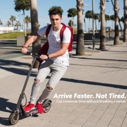 Electric Scooters for Adults, Max 19 Miles and 19 MPH 350W Foldable E Scooter with Side Light & APP