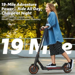 Electric Scooters for Adults, Max 19 Miles and 19 MPH 350W Foldable E Scooter with Side Light & APP