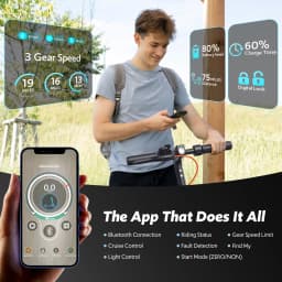 Electric Scooters for Adults, Max 19 Miles and 19 MPH 350W Foldable E Scooter with Side Light & APP