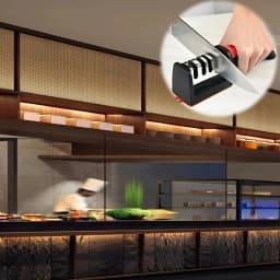 4 Stages Manual Knife Sharpener Multi-function Kitchen Blade Sharpening Tool Safe Non-slip Base Handheld Scissors Knife Sharpener for Chef Knives Pocket Blades Kitchen Gadget