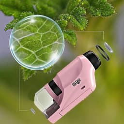 Mini Pocket Microscope 60x 120x Portable LED Illuminated Handheld Microscope for Kids and Students Educational Toy STEM Science Kit Learning Equipment Perfect Gift for Boys and Girls Great for Classroom Projects Home Schooling and Family Learning
