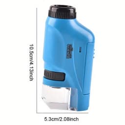 Mini Pocket Microscope 60x 120x Portable LED Illuminated Handheld Microscope for Kids and Students Educational Toy STEM Science Kit Learning Equipment Perfect Gift for Boys and Girls Great for Classroom Projects Home Schooling and Family Learning