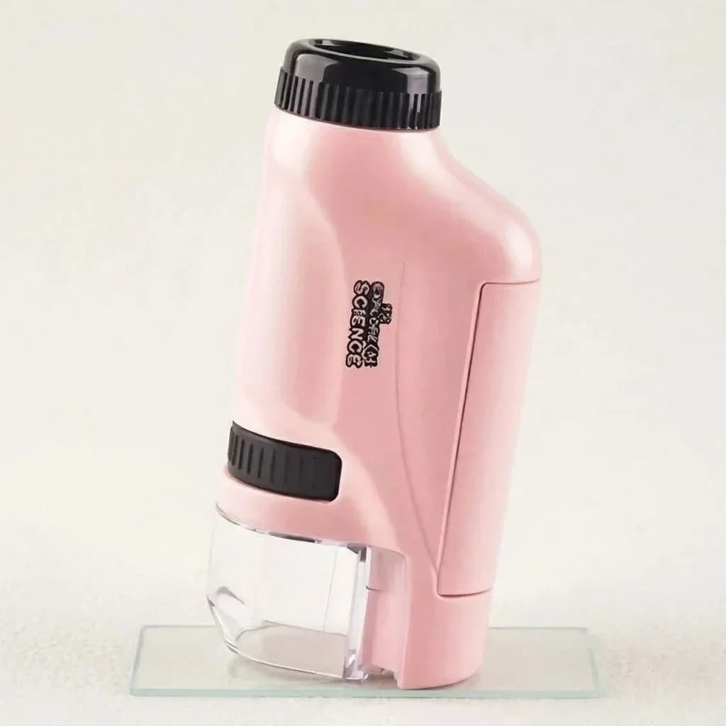 Mini Pocket Microscope 60x 120x Portable LED Illuminated Handheld Microscope for Kids and Students Educational Toy STEM Science Kit Learning Equipment Perfect Gift for Boys and Girls Great for Classroom Projects Home Schooling and Family Learning