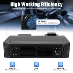 Truck Air Conditioner Evaporator, 12V Underdash AC Evaporator Unit, Truck Mounted Air Conditioner - 32 Aluminum Tubes, 3640 Kcal/h, 80W All-Copper Motor, 680 m³/h Max Airflow, 3-Speed Fan, Adjustable 37.4-46.4℉, for Truck RV Van