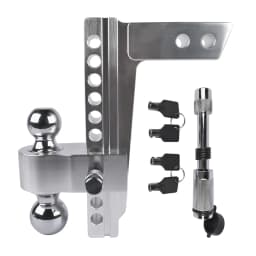 AP03 Aluminum Adjustable Trailer Hitch Ball Mount, Fits 2" Receiver, 10" Drop/Rise Drop Hitch, 12,500 LBS GTW, 2" and 2-5/16"