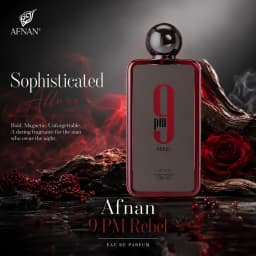 AFNAN 9PM Rebel Eau De Parfum 3.4 Fl. Oz / 100ml for Unisex Long Lasting Luxury Arabian Perfume Spray Fruity Citrus Pineapple Apple Vanilla Amber Woody Musk Fragrance Daily Wear Travel Gift