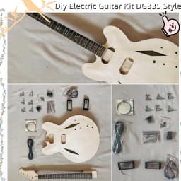 Diy Electric Guitar Kit For D Style G 335 Silver Accessories Rhombic Hole 6 String
