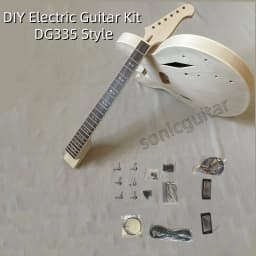 Diy Electric Guitar Kit For D Style G 335 Silver Accessories Rhombic Hole 6 String