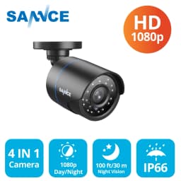 ANNKE 1080P 4-in-1 HD Security Camera, 2MP AHD/TVI/CVI/CVBS Bullet Camera, 100ft IR Night Vision, 3.6mm Lens 82° View, IP66 Weatherproof, DC12V Indoor/Outdoor