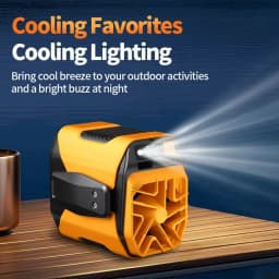 Mini high-speed Waist Fan, Bladeless USB Hanging Neck Fan, Outdoor Multifunctional Mobile Power Lighting Digital Display Fan
