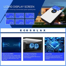ECGSOLAX US 6.5KW Hybrid Solar Inverter Pure Sine Wave 48V 120V 240VOff Grid Inverter 100A MPPT Solar Split Phase Inverter