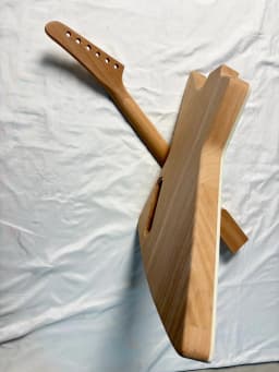 DIY Explorer Style Electric Guitar Kits 22Fret Mahogany Body HH Pickups Wrapped With Color Shells