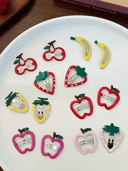 10Pcs Summer Drip Oil Fruit BB Hair Clips for Girls, Cute Side Barrettes with Apple, Cherry, Strawberry, Random Styles Shipped