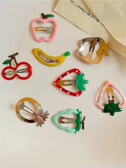 10Pcs Summer Drip Oil Fruit BB Hair Clips for Girls, Cute Side Barrettes with Apple, Cherry, Strawberry, Random Styles Shipped