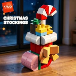 KAVOWORLD 499PCS 12-in-1 Christmas Building Blocks Set DIY Educational Construction Toy Gingerbread Man Santa Nutcracker Train Reindeer Wreath Bricks Kit Party Ornament Xmas Holiday Birthday Gift for Adults Teens Building Enthusiasts 14+