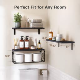 1 Pack Wall Mounted Bathroom Shelf Over Toilet 16 Inch Floating Toilet Paper Storage Rack Small Farmhouse Decor