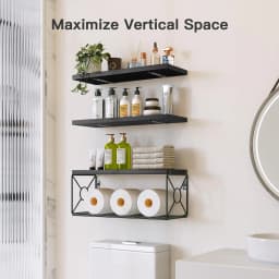 1 Pack Wall Mounted Bathroom Shelf Over Toilet 16 Inch Floating Toilet Paper Storage Rack Small Farmhouse Decor