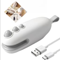 2 In 1 Mini Bag Sealer Cutter Handheld Portable Heat Sealer Machine USB Rechargeable Snack Plastic Bag Vacuum Sealer Kitchen Food Storage Fresh Keeping Tool