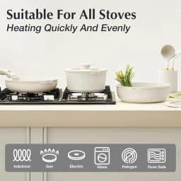 KOCH SYSTEME CS 17PCS Nonstick Cookware Set Kitchen Pots and Pans Set With Detachable Handle Sauce Pot Milk Pots Frying Pan